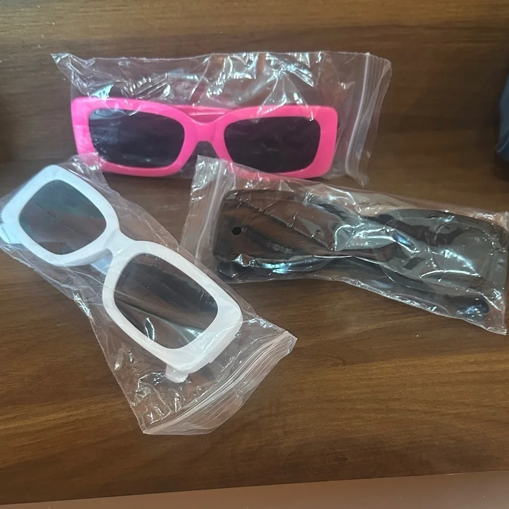 NEW SET Trendy Sunglasses Set - Pink, White, Black